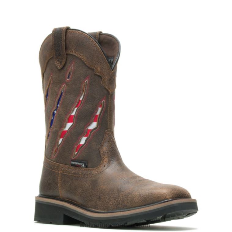 muškarci rančer pandža čelični prst wellington R6LL892 Wolverine smeđa/zastava