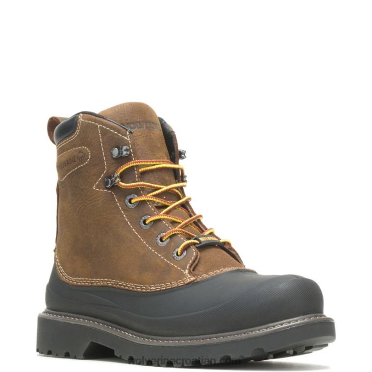 muškarci radna čizma s čeličnim prstima od 6 inča za močvaru R6LL897 Wolverine tamno smeđa