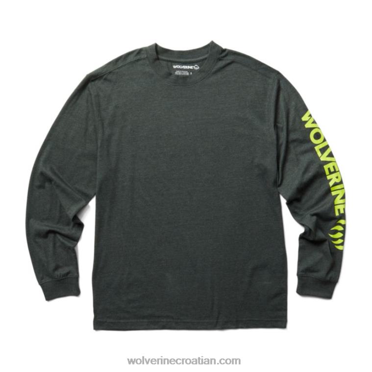 muškarci grafički dugi rukav - logotip rukava R6LL8255 Wolverine tamnosivi vrijesak