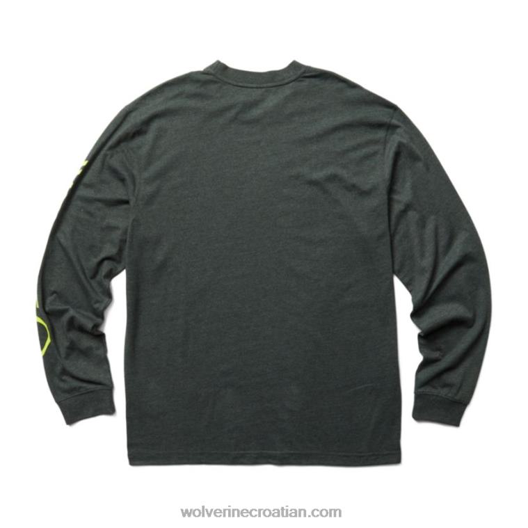 muškarci grafički dugi rukav - logotip rukava R6LL8255 Wolverine tamnosivi vrijesak