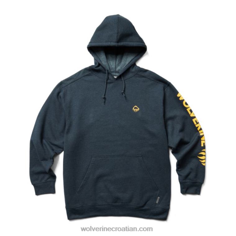 muškarci grafički logo s kapuljačom na rukavima R6LL8235 Wolverine tamnoplavi vrijesak