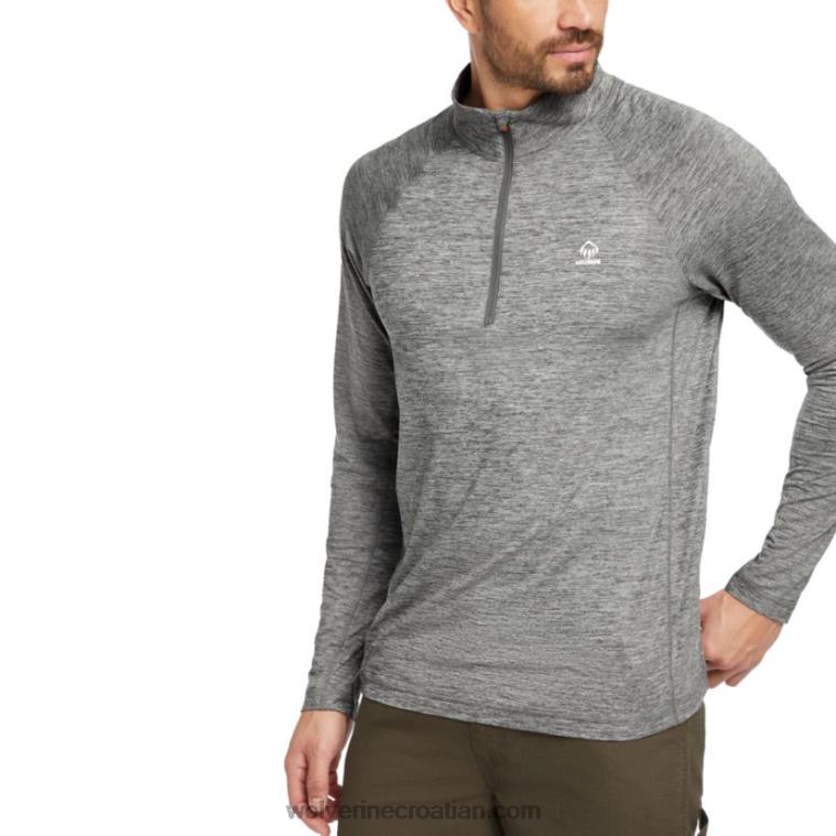 muškarci zaštita od sunca eco 1/2 zip R6LL8312 Wolverine gunmetal heather