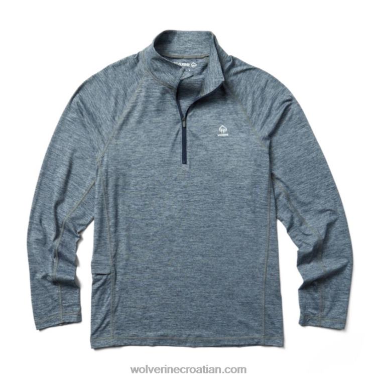 muškarci zaštita od sunca eco 1/2 zip R6LL8313 Wolverine mornarski vrijesak