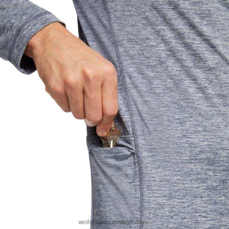 muškarci zaštita od sunca eco 1/2 zip R6LL8313 Wolverine mornarski vrijesak