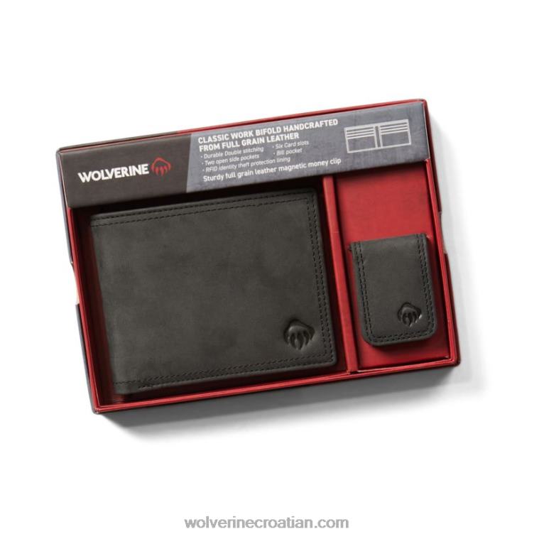 uniseks dvostruki novčanik/kopča za novac R6LL8279 Wolverine crno