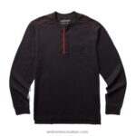 muškarci guardian pamuk dugih rukava henley R6LL8253 Wolverine crno